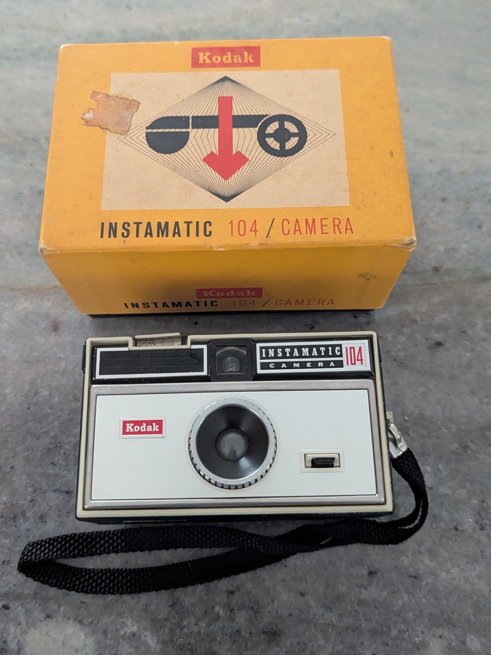 Kodak Instamatic 104 Camera in white and black